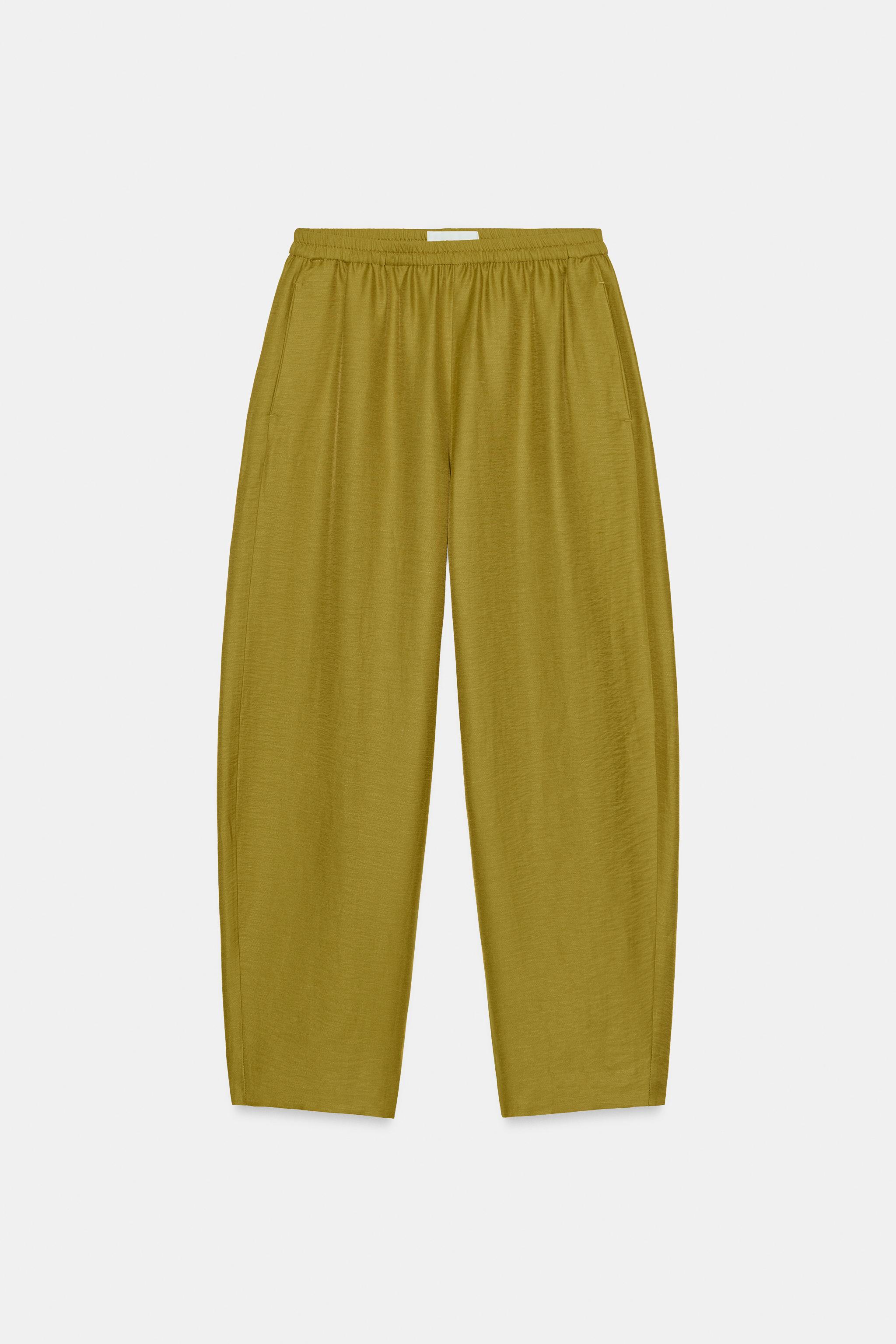 PANTALON BARREL AVEC LIN